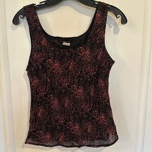 cjn limited women’s vintage y2k tank top sleeveless blouse sz medium black pink